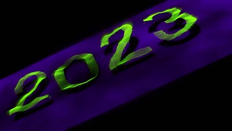 Year 2023 digital effect background in 3d space background animation Video stock 221757356