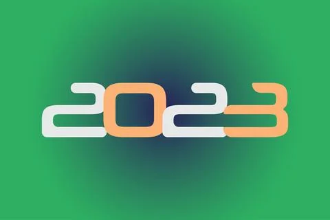 Year 2023 numeric typography text on gradient color background Stock Illustration