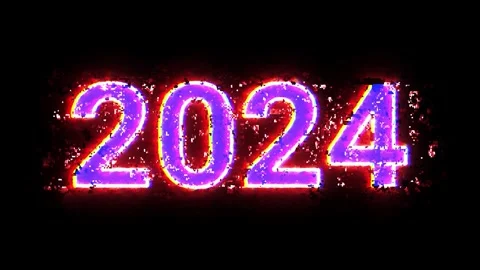 Year 2024 in Rust Iron style text Video stock 247368755