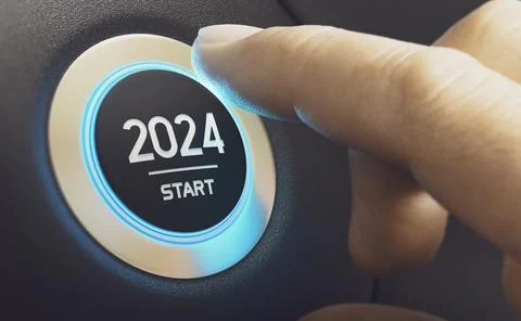 Year 2024 Start, Two Thousand and Twenty Four Concept. Stock Illustration