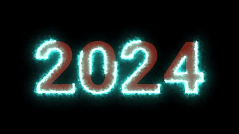 Year 2024 Text Burning Stock Footage 247368748