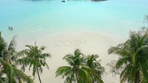 The Year 2024 Written On A Tropical Beac Stock Video Pond5   Year 2024 Written Tropical Beach Footage 242437411 Iconl 