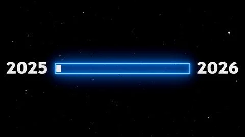 Year 2025 to 2026 progress bar Ilustración de archivo