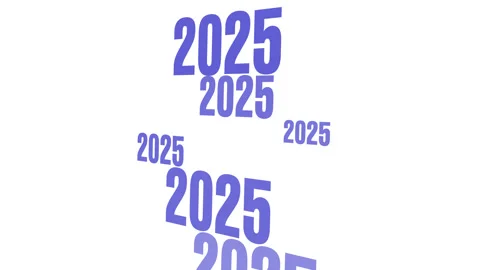 Year 2025 arrives with optimistic vision and elegant strategy on minimalist Stock Footage 287824622