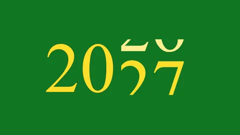 Year 2026 Changing to 2027 Animation on Green Screen Background for New Yea.. Video stock 347035948