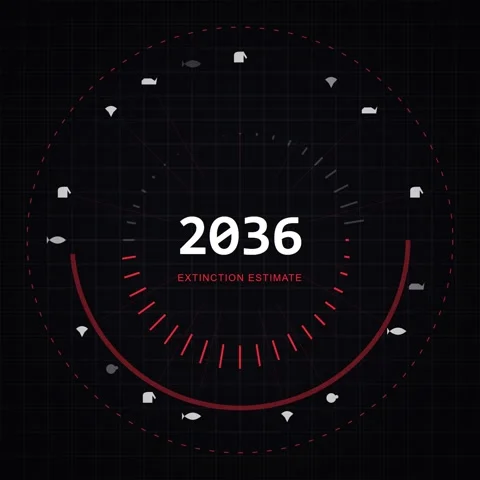 Year 2026 Extinction Estimate Timeline Graphic Animation Stock Footage 344777902