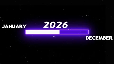Year 2026 progress bar animation Stock Footage 328386494