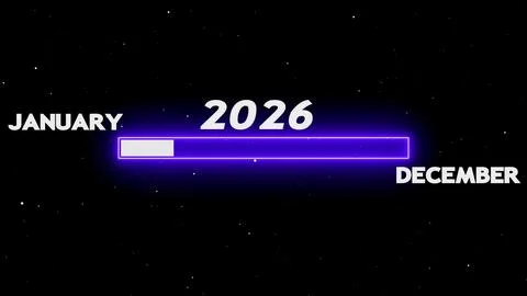 Year 2026 progress bar Stock Illustration