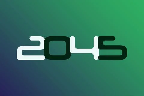 Year 2045 numeric typography text vector design Illustrazione stock