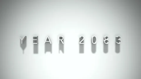 Year 2083 3D title animation with shadows on a white background Stock Footage 296050515