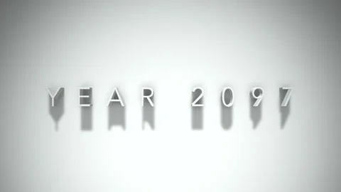 Year 2097 3D title animation with shadows on a white background Stock Footage 296050522