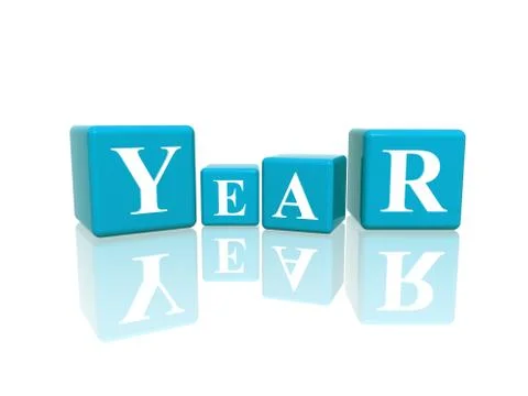 Year in 3d cubes Stock Illustration
