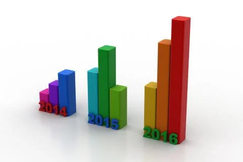 Year base growth chart Stock Illustration
