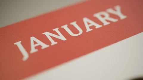 "Year calendar with fast flipping pages. Showing passing time, aging, busy Stockbeeldmateriaal 97888853