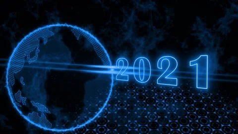 Year change 2021 - abstract text animation Stock Footage 143178072