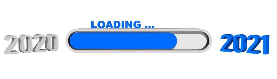 Year change 2021 - progress bar between year digits showing loading of New Year 스톡 일러스트