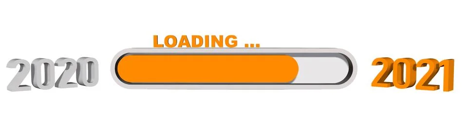Year change 2021 - progress bar between year digits showing loading of New Year Illustrazione stock