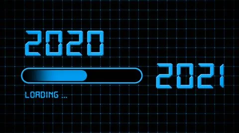 Year change 2021 - progress bar showing loading of the New Year Stock Illustration