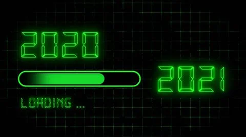 Year change 2021 - progress bar showing loading of the New Year Illustrazione stock