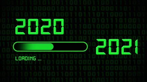 Year change 2021 - progress bar showing loading of the New Year 스톡 일러스트