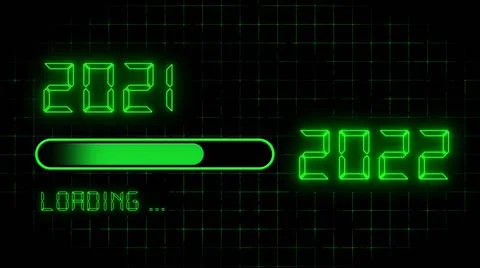 Year change 2022 - progress bar showing loading of the New Year Illustrazione stock