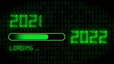Year change 2022 - progress bar showing loading of the New Year イラスト素材