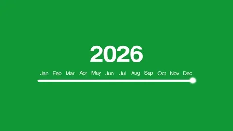 Year change concept. New year 2026 loading bar animation. year ending loading an Stock Footage 322175718