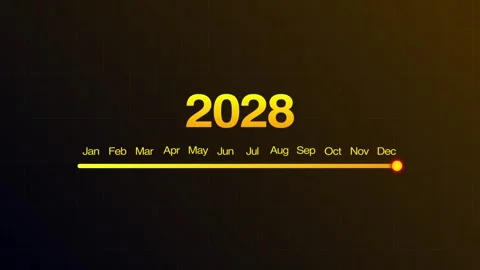 Year change concept. New year 2028 loading bar animation. year ending loading an Stock Footage 322175747