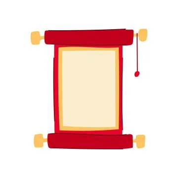 Year chinese scroll cartoon vector illustration Stock Illustration