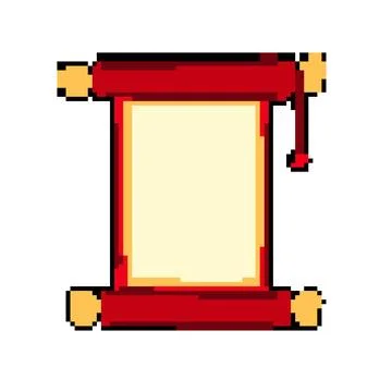 Year chinese scroll pixel art vector illustration Stock Illustration