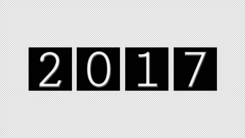 Year Counter to 2017 with Bevel Edges Stock Footage 157157747