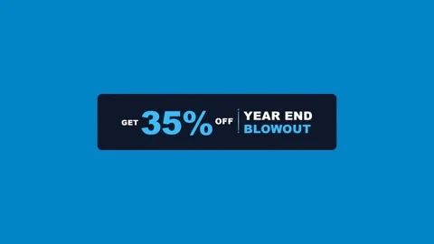 Year End Blowout 35% Off Animated Promo Sale Badge 4K Motion Graphic 库存影片 345597733