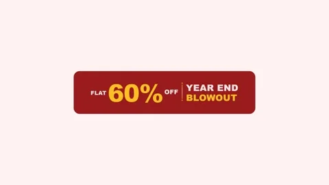 Year End Blowout 60% Off Animated Promo Sale Badge 4K Motion Graphic 库存影片 345597757