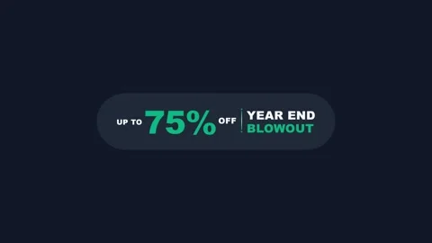 Year End Blowout 75% Off Animated Promo Sale Badge 4K Motion Graphic 库存影片 345597449