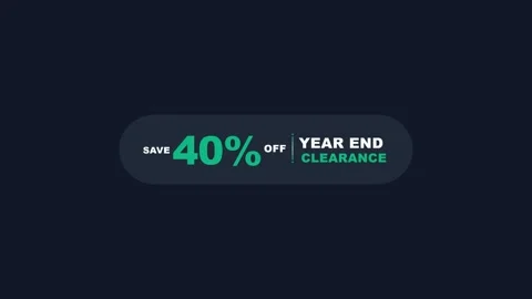 Year End Clearance 40% Off Animated Promo Sale Badge 4K Motion Graphic Video stock 345597447