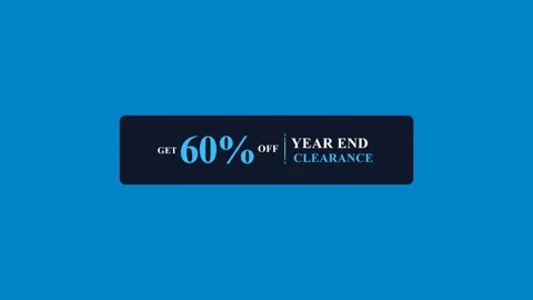 Year End Clearance 60% Off Animated Promo Sale Badge 4K Motion Graphic 動画素材 345597524