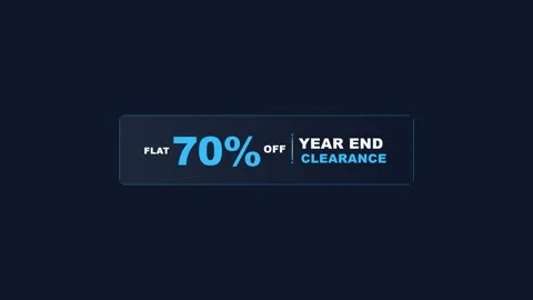 Year End Clearance 70% Off Animated Promo Sale Badge 4K Motion Graphic Video stock 345597471