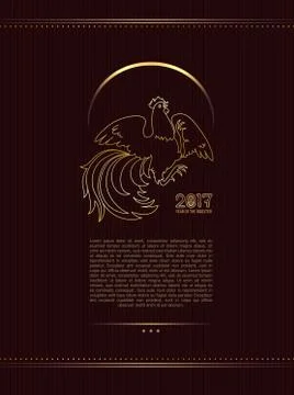 Year of fire rooster Stock Illustration