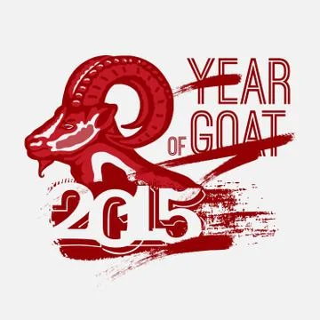 Year of Goat 2014. vector Stock Illustration