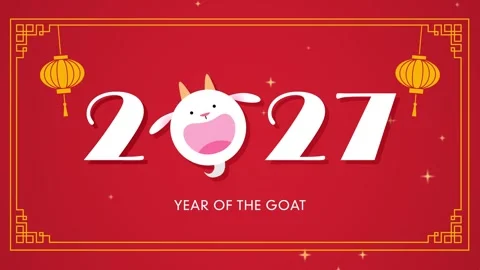 Year of the Goat 2027 animated background with numbers Stock Footage 346761946