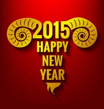 Year of the goat on red background Illustrazione stock