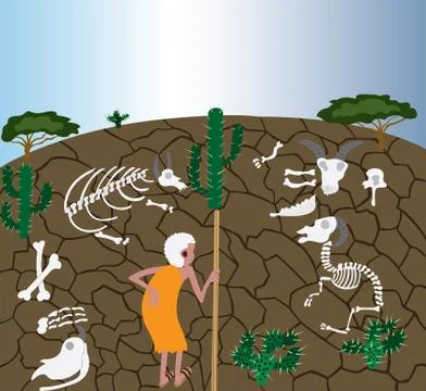 The year of the great draught Stock Illustration