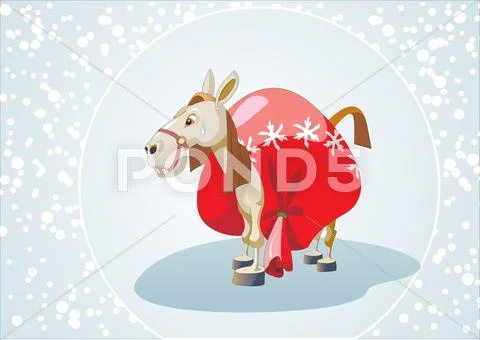 Year of the horse. 12 Zodiac Animals. Vector illustration Stock Illustration