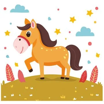 Year of the Horse 2026 Vector - New Year Greeting Card Design Stock Illustration