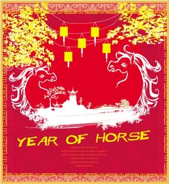 Year of horse vector graphic design Stock Illustration