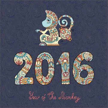 Year of The Monkey Stock Illustration