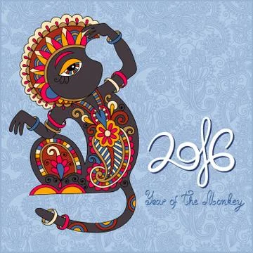 Year of The Monkey Stock Illustration