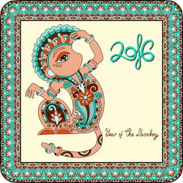Year of The Monkey Stock Illustration