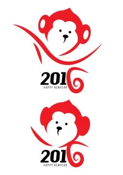 The year of monkey. New year 2016. Stock Illustration