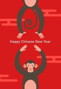 Year of the Monkey vector cartoon illustration 스톡 일러스트